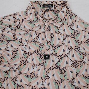 Bad birdie shirt Men XL Short Sleeve Polo Golf Shirt Stretch All Over Fish Print